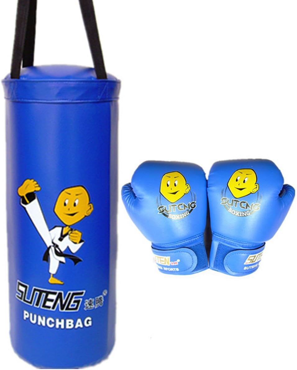Workouty Youth Kids Boxing Kit PU Leather Empty Punching Bag Gloves Set MMA Training Heavy Bag