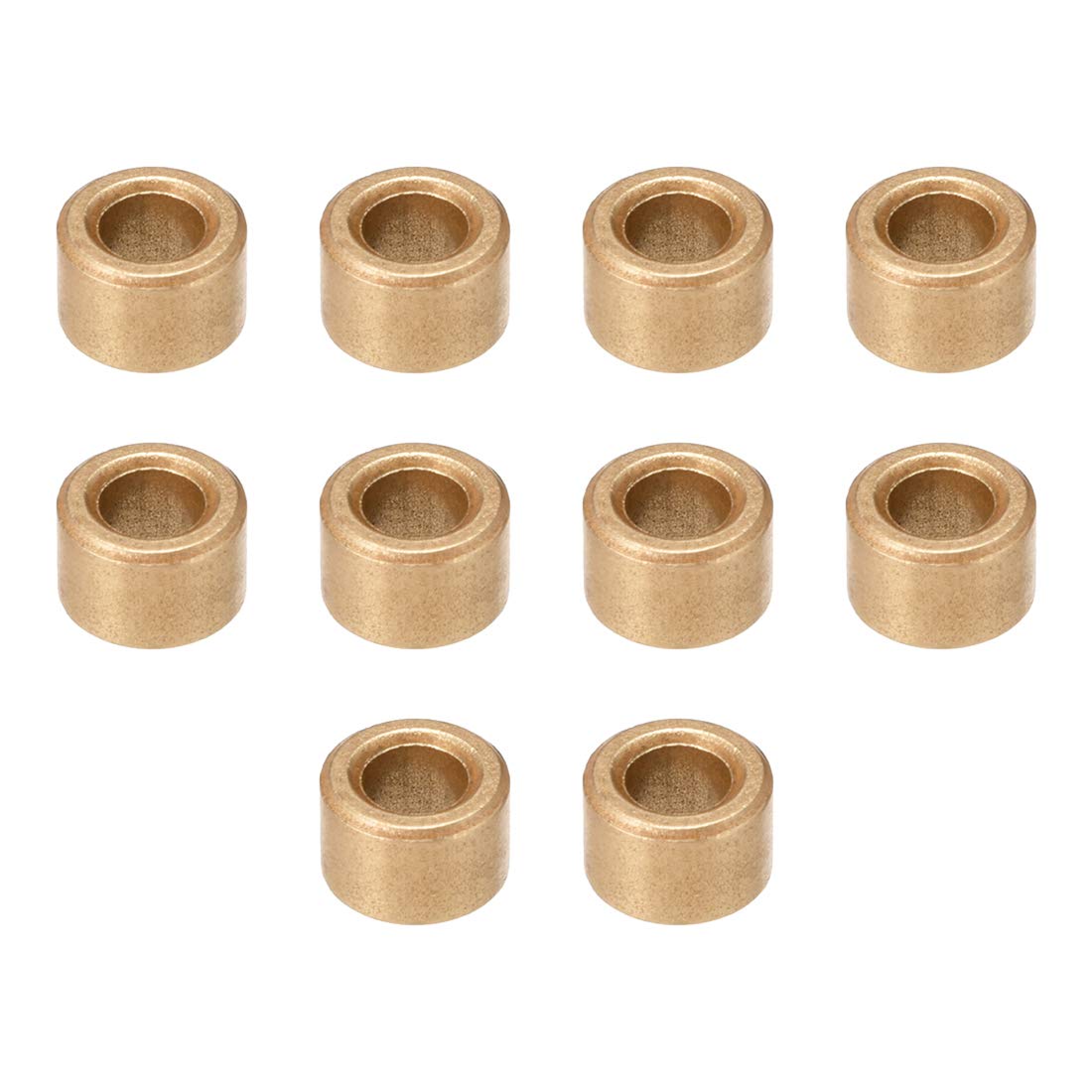 sourcing map Bearing Sleeve 5mm Bore x 9mm OD x 6mm Length Self-Lubricating Sintered Bronze Bushings 10pcs