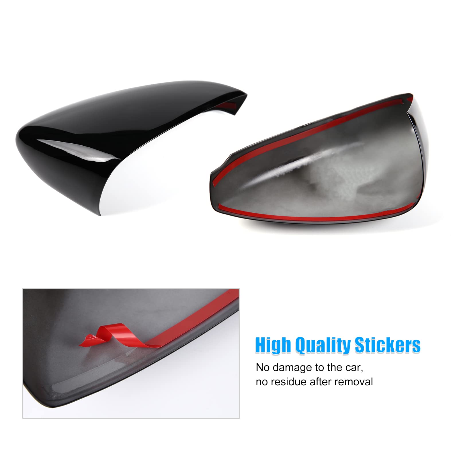 2pcs Compatible with Mazda 3 Accessories 2025 2024 2023-2020 Aggressive Look Car Exterior Door Side Rearview Mirror Cover Trims Cap Protector -Glossy Black
