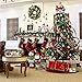 Valery Madelyn 48 inch Luxury Red Gold Christmas Tree Skirt with Reindeer and Faux Fur, Themed with Christmas Ornaments (Not Included)