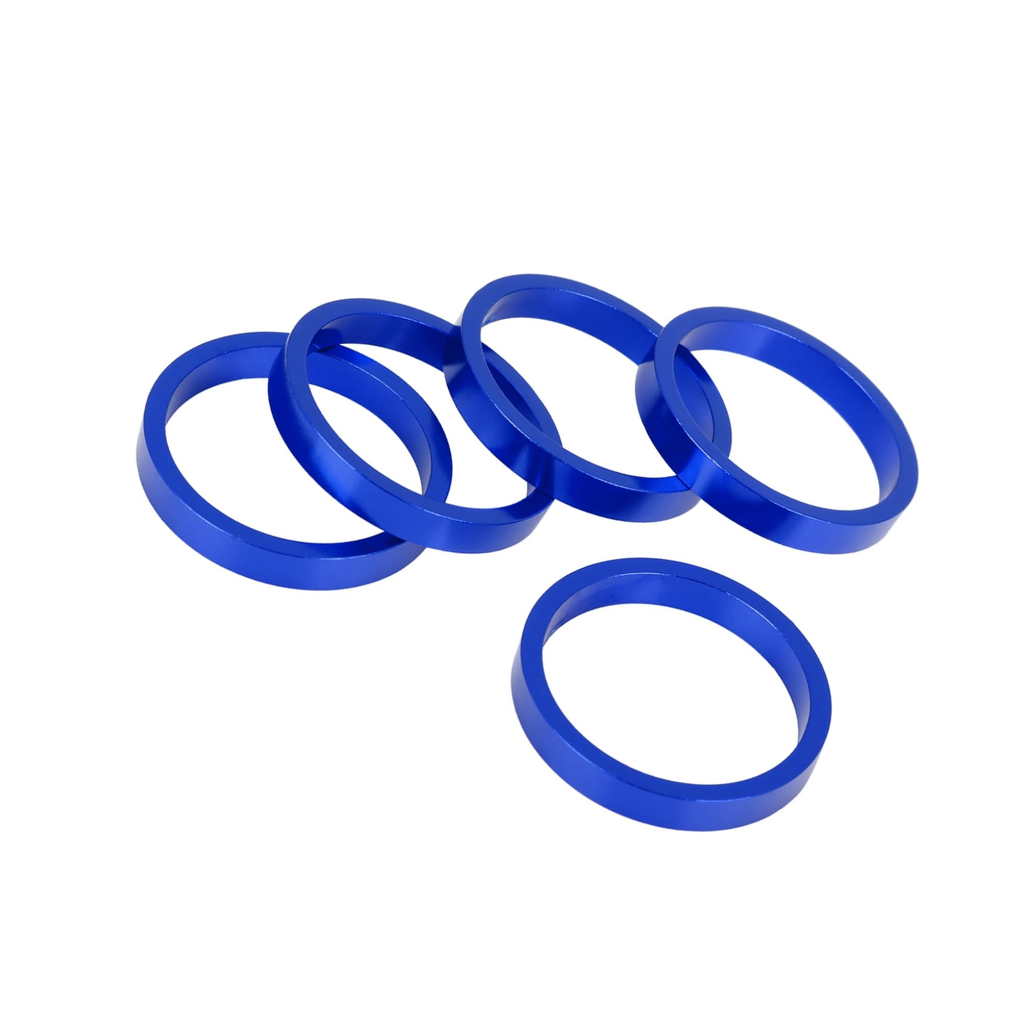 VekAuto 5 Pcs 5mm Bike Aluminium Alloy Headset Spacer Fit 11/8inch Stem Blue Auto Accessories