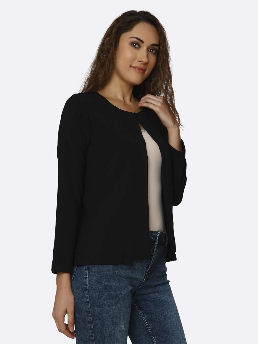 smarty pants women's poly cotton black jacket