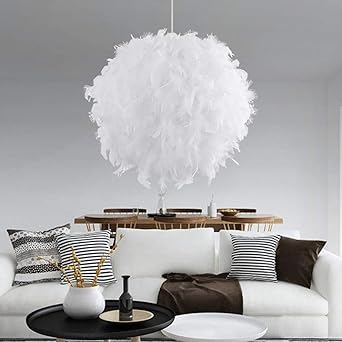 Fulllove Pendelleuchten Weisse Feder Lampe Federlampe Deckenleuchten Mit E27 Lampenfassung Fur Wohnzimmer Schlafzimmer Amazon De Beleuchtung