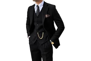 FXZPIODI Retro 3 Piece Suit Tweed Herringbone Men's Suits Slim Fit Groom Tuxedos Set Prom Brown Grey Jacket Blazer Vest Pants