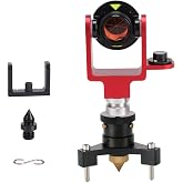 Mini Prism Reflector Peanut Prism System Kit with Tribrach Base, 0/-30mm Offset, Adjustable Bracket &amp; Durable Carrying Bag for Total Station Surveying (Beside)