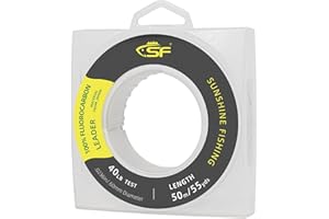SF 100% Pure Fluorocarbon Leader Material Fishing Line Virtually Invisible Shock Resistant Increased Sensitivity Sink Fast Cl