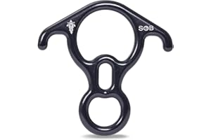 RESQT 40KN Rescue Figure 8 Descender, Large Bent-Ear Belaying and Rappelling Gear Belay Device for Rock Climbing Peak Rescue 7075 Aluminum Alloy