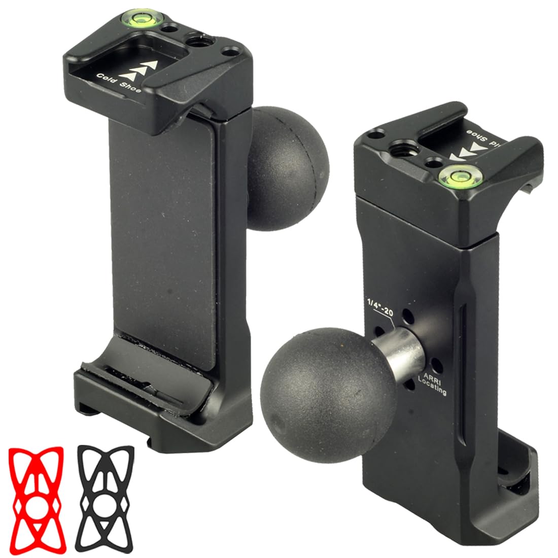 Photo 1 of DEKEENSTAR Car Bike Motorcycle Phone Holder with 1 Inch/25mm Ball Mount Compatible with RAM mounts B Size Double Socket Arm, Aluminum 1" Ball Mount Phone Holder for Motorcycle Car Bike