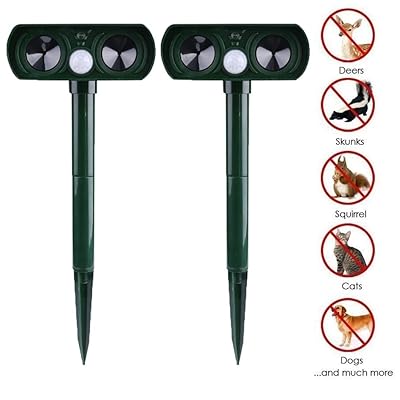 Ouguan 2 Pièce Solaire à Ultrasons Chien Chat Répulsif