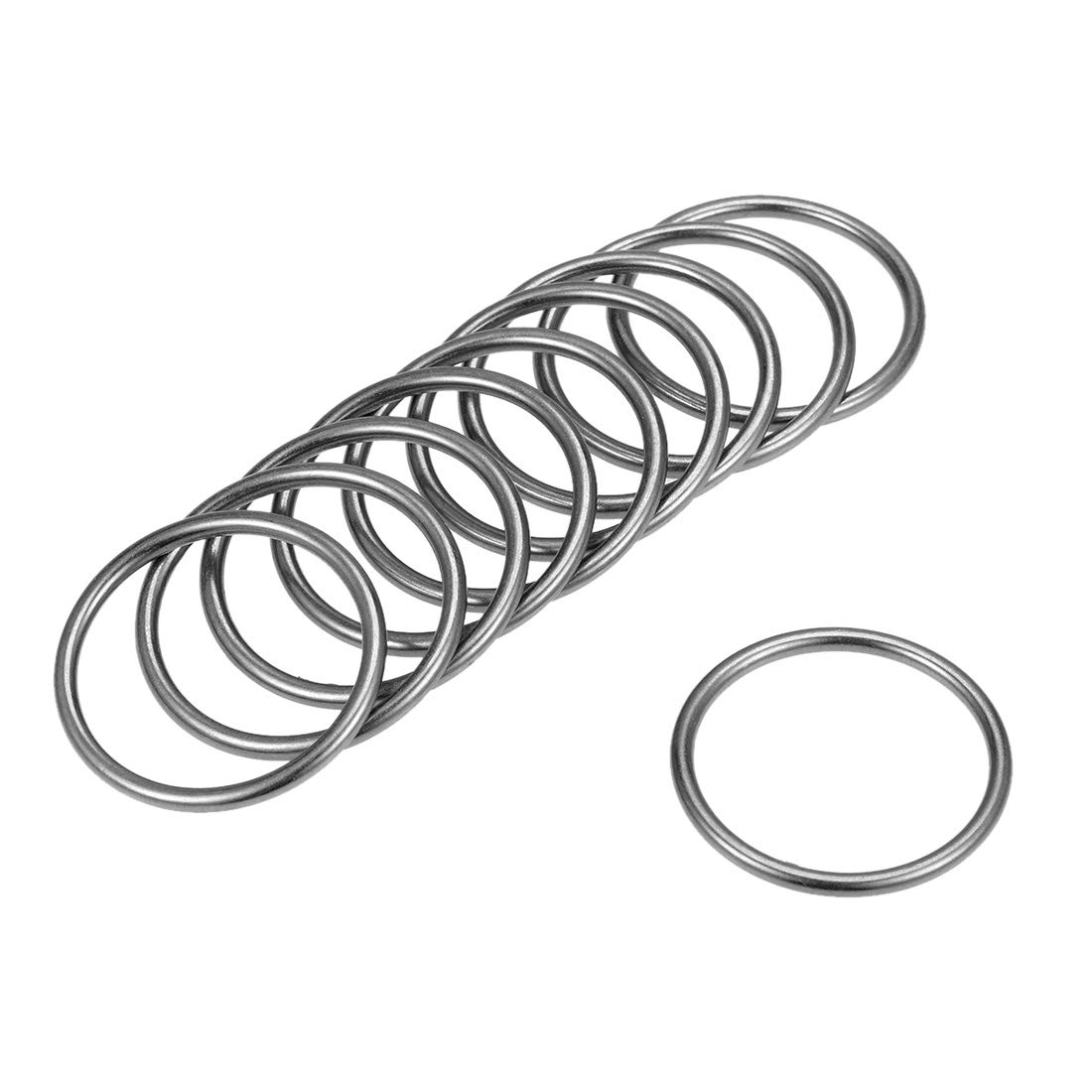 sourcing map O Ring Buckle 35mm(1.4") ID 3mm Thickness Zinc Alloy O-Rings for Hardware Bags Belts Craft DIY Accessories, Black 10pcs