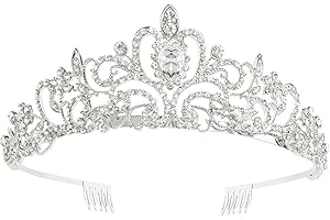 Crystal Tiara Crown Headband for Women Girls - Elegant Princess Headband With Combs, Rhinestone Tiara for Bridal Wedding Prom