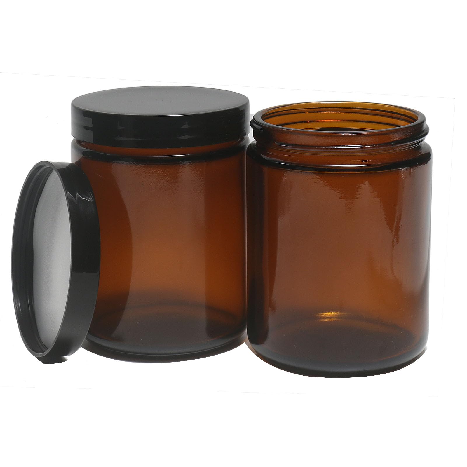 Photo 1 of ***SIMILAR ITEM*** HORMERRY 8oz Glass Jars with Lids, 2 pack Jars Amber 250g Empty Round Cosmetic Containers for Sample, Powder,Body Butter,Cream, Lotion, Spice