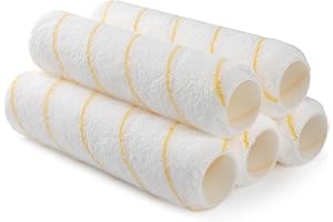 YiBaiBrush Paint Roller Covers, 5 Pack, 9 Inch Microfiber Paint Roller, 3/8" Nap Covers for Paint Roller Frame, Rollers for Painting, Paint Supplies for Painting Walls