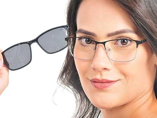 Oculos de grau feminino com clip solar Clearance