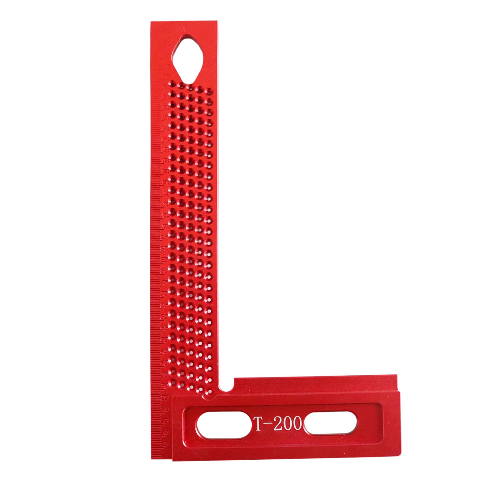 T200 L Square Right Angle Ruler,Aluminum Alloy Hole Ruler Woodworking Scriber Marking Tool