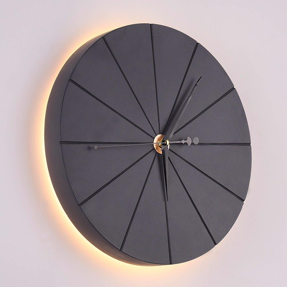 YU-K Modern Concrete Wall Clocks Wall Lights Perfect for bar Restaurant Coffee Shop Living Room Bedroom Corridor balconyThe CTo be 30cm [Energy Class A+++]