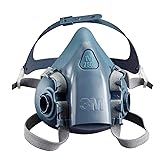 3M 7503 Large Silicone Ultimate Half Mask 7500 Series Reusable Respirator with Cool Flow Exhalation Valve, 4 Point Harness & 