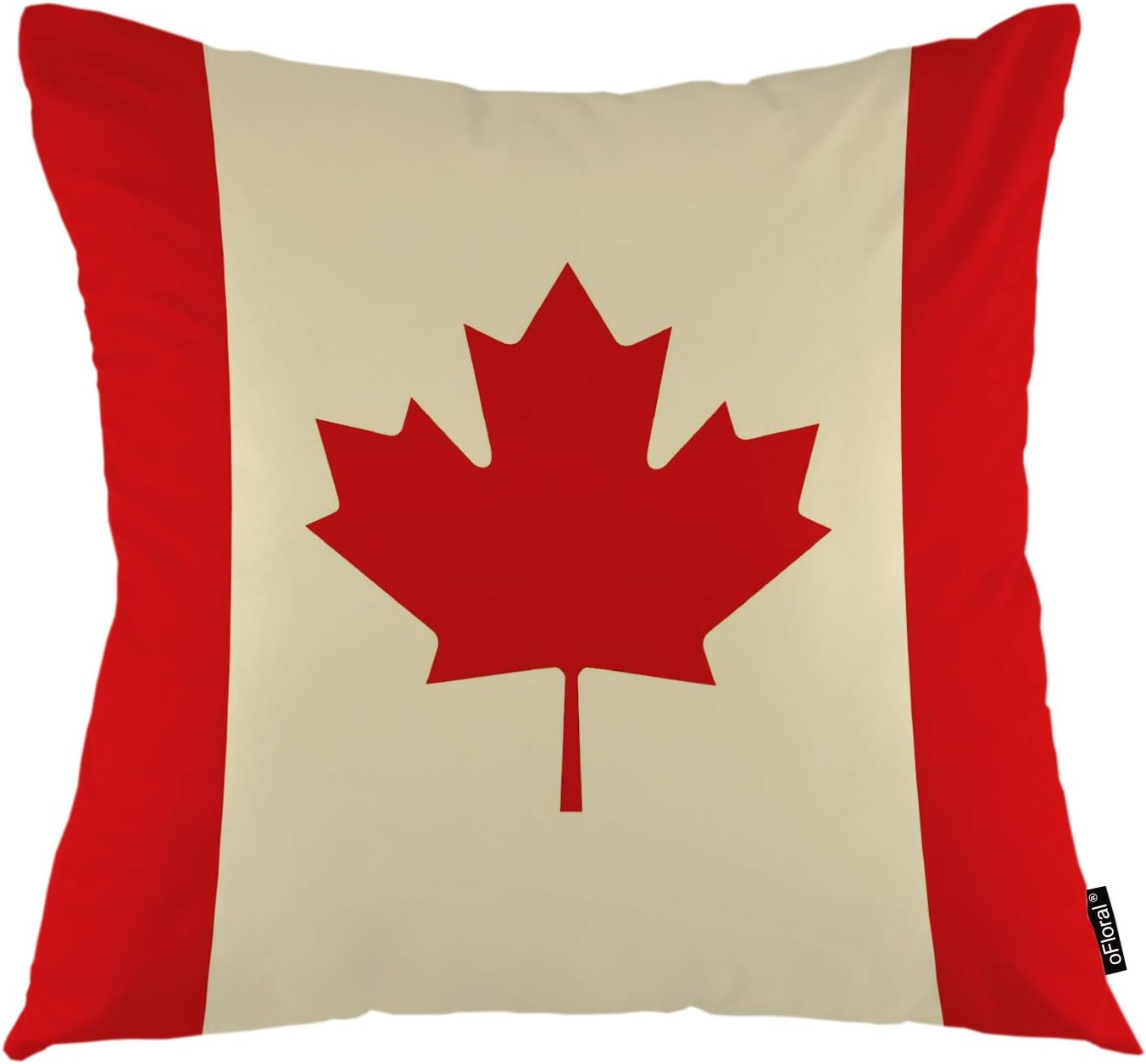 oFloral Canada Flag Throw Pillow Covers Maple Leaf Rectangle Rough Stripes Country Flag Decorative Square Pillow Case 18"X18" Pillowcase Home Decor for Sofa Bedroom Livingroom