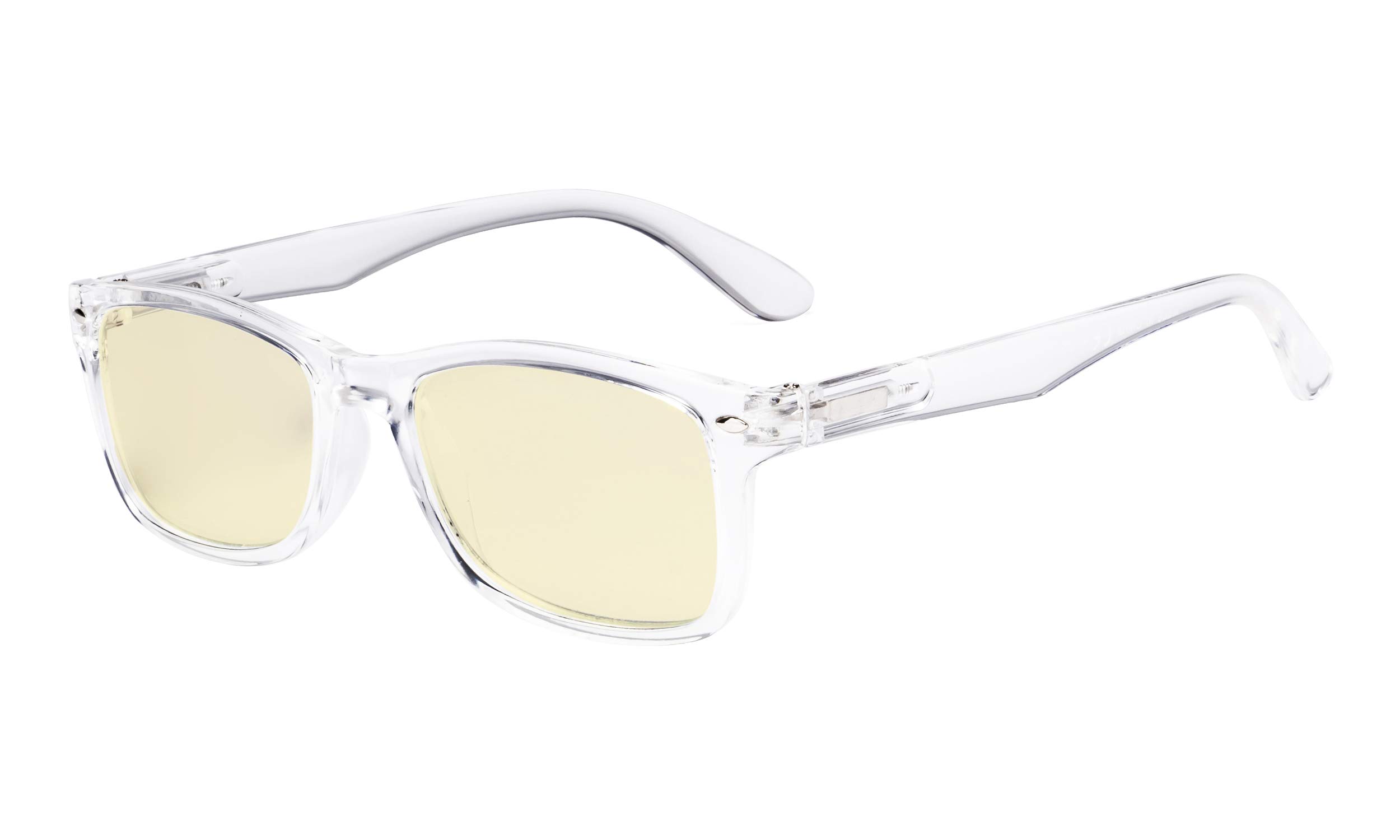 Eyekepper Blue Light Blocking Computer Reading Glasses Women Men with Yellow Tinted Filter Lens - Classic Readers - Transparent