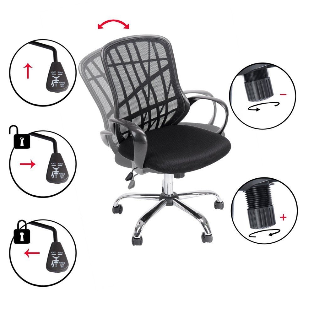 Office Grid Anomaly Feet Stars Five Metal Black Back Middle Shutao Chair Black Shake With Office Chairs Office Products All Goods Are Specials Www Klevering Com
