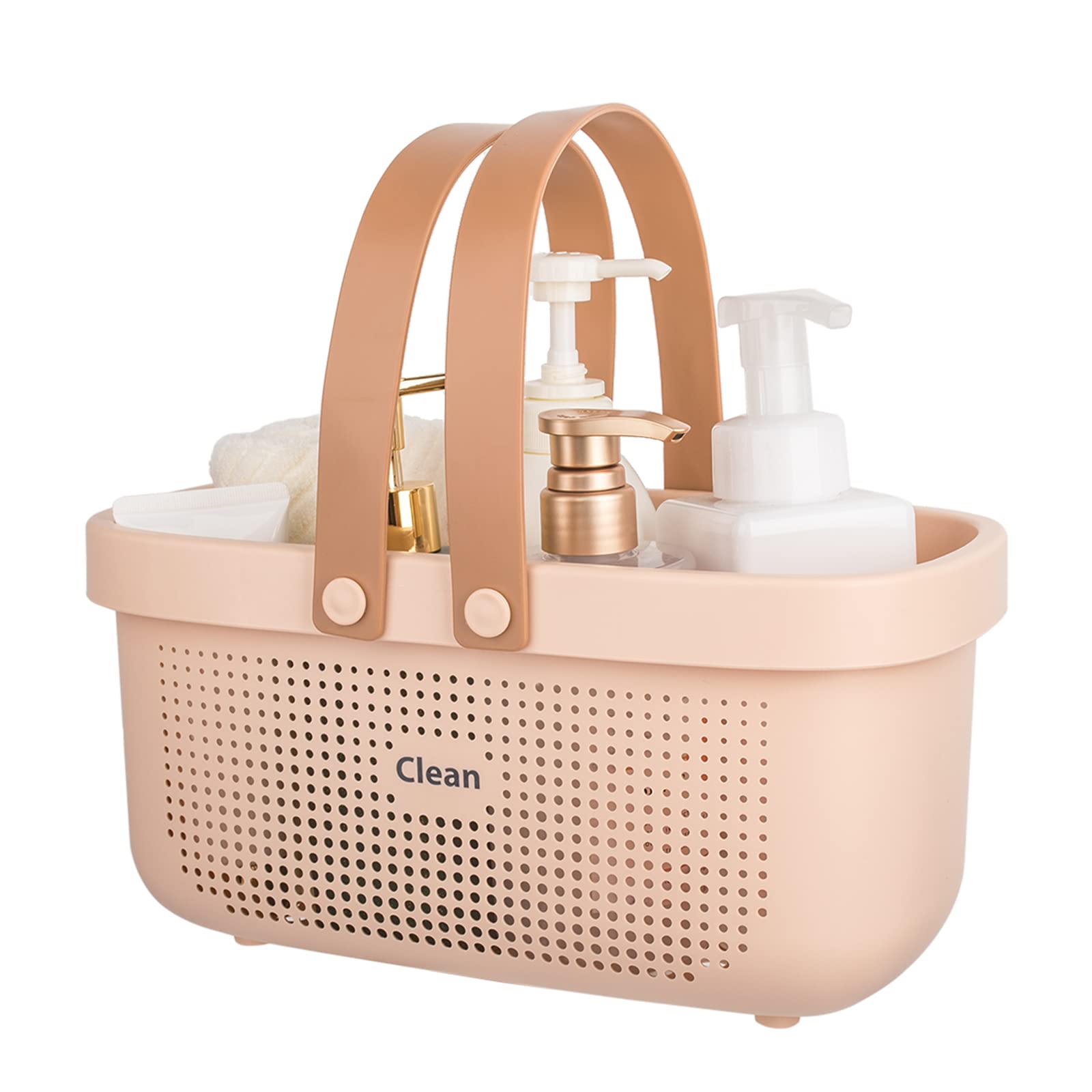 Photo 1 of **SEE NOTES***JiatuA Plastic Storage Basket with Handle Portable Shower Caddy Tote Organizer Basket Bin for Bathroom Kitchen Dorm Room Bedroom, Pink