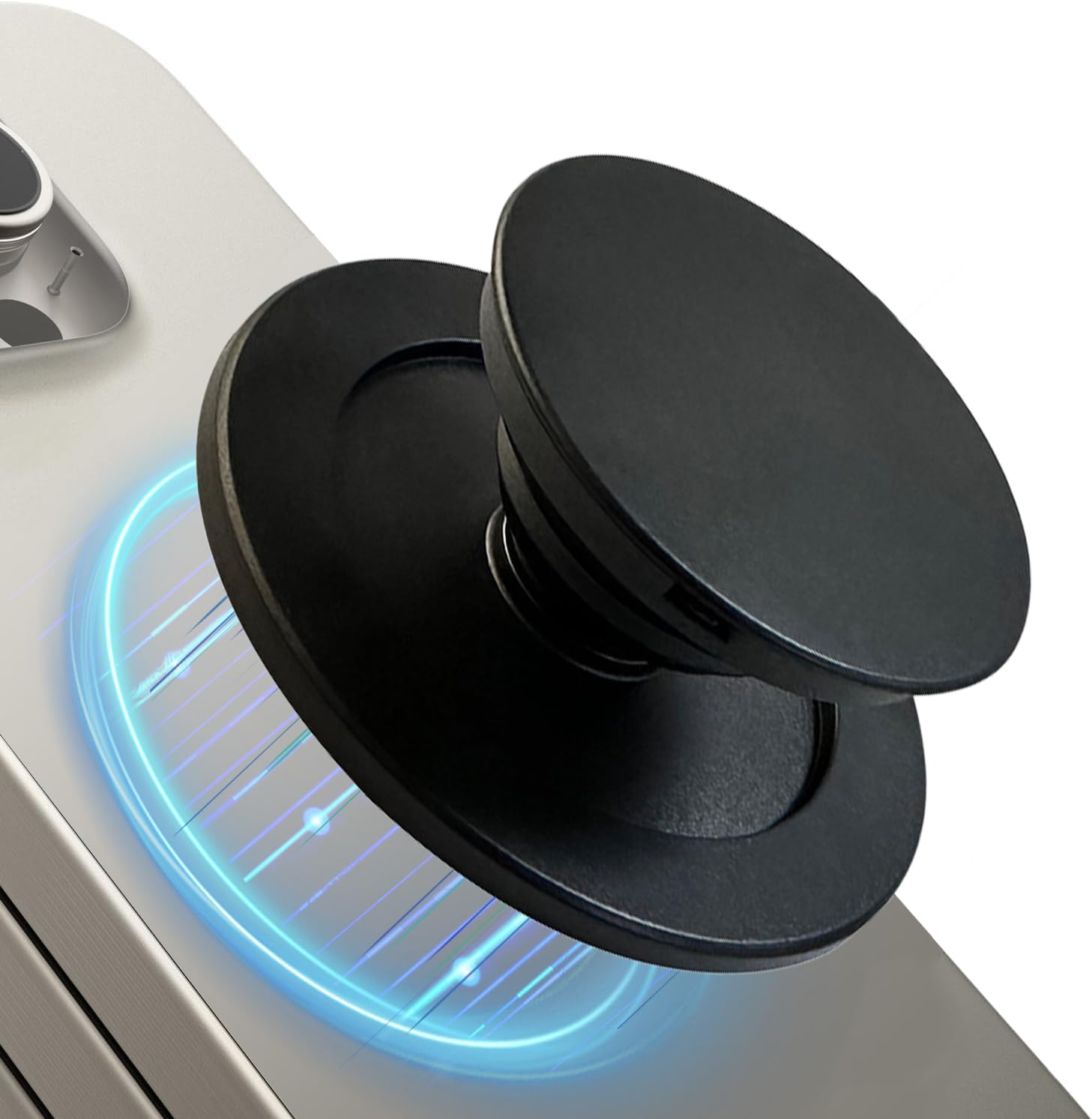 Magsafe対応 スマホグリップスタンド スマートフォンホルダー スマホグリップ 強力磁力 片手操作便利 脱着簡単 落下防止 iPhone Google Galaxy android に対応 磁気スタンド (ブラック) の商品画像