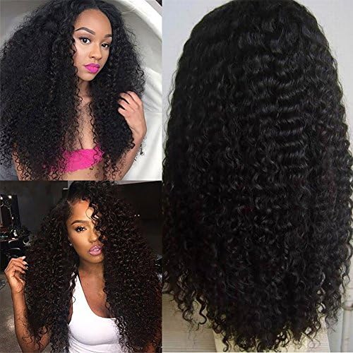 Melon Hair Kinky Curly Lace Front Wig 100% Human Hair Wig 8A Quality Brazilian Virgin Remy Hair 130% Density Kinky Culy Color 1B Size 18