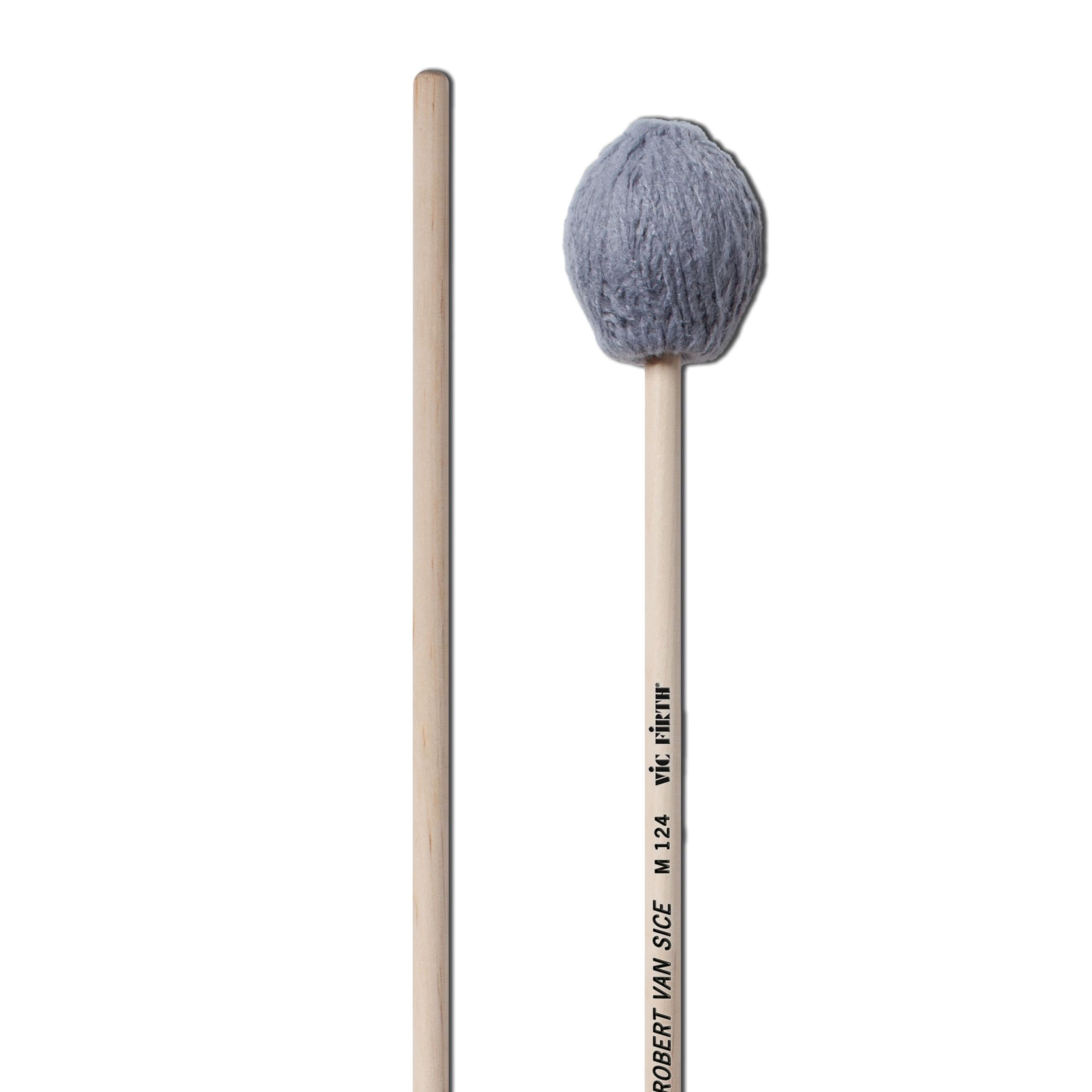 Vic FIrth - Signature Series Marimba Mallets - M124 - Robert Van Sice - Yarn - Synthetic Core - Medium - Grey