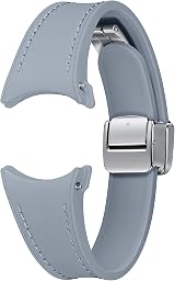 Samsung Galaxy Watch 6 5 4 D-Buckle Hybrid Eco-Leather Band Slim S/M Blue view 3