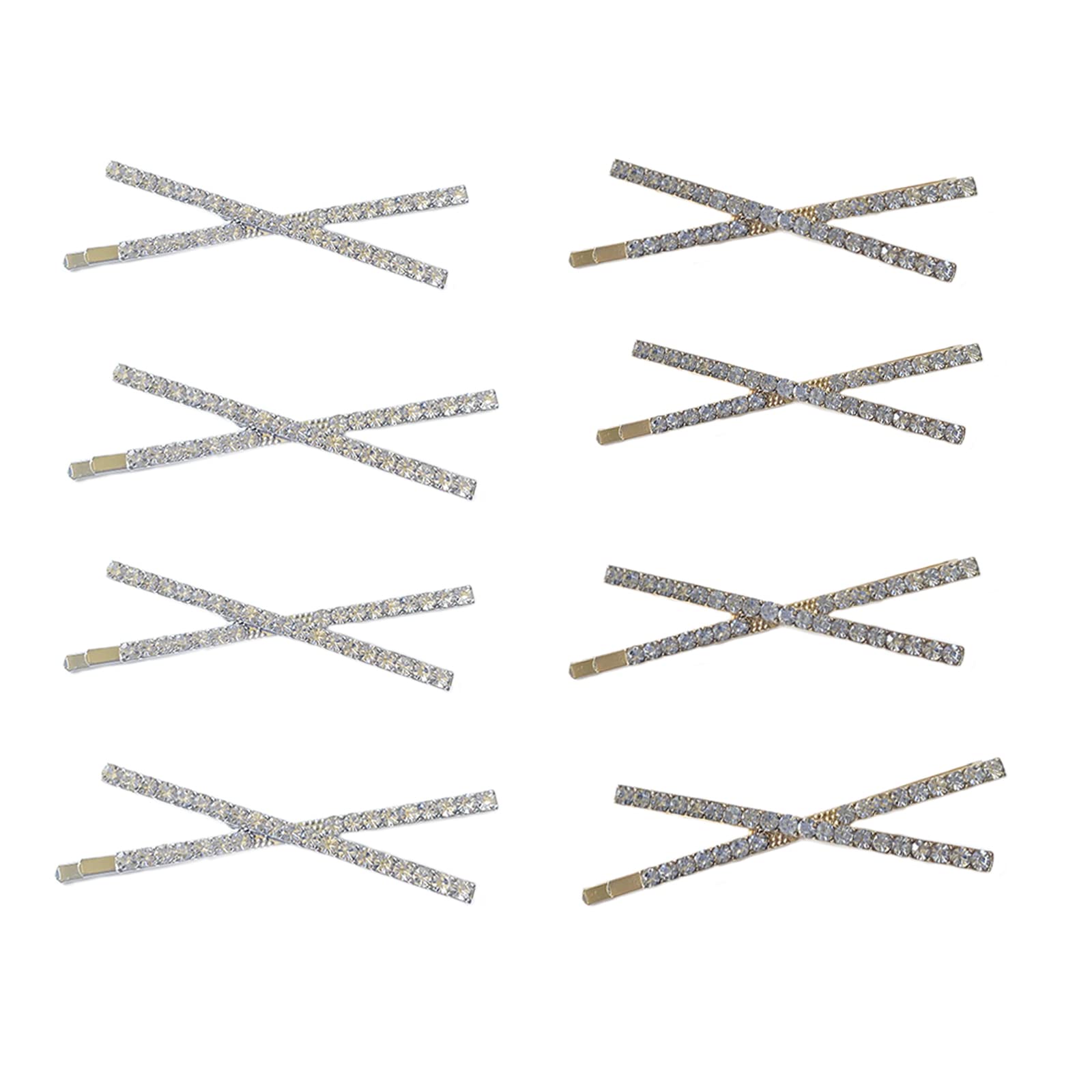 Rhinestone Hair Clips, 8pcs Metal Hair Clips Hairpins Crystal Hair Clips Diamond Hair Barrettes