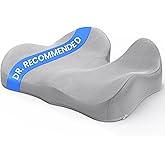 Benazcap Seat Cushion - Memory Foam Car Seat Pad - Sciatica & Lower Back Pain Relief - Car Seat Cushions for Driving - Road Trip Essentials for Drivers, Grey