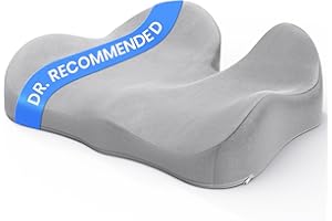 Benazcap Seat Cushion - Memory Foam Car Seat Pad - Sciatica & Lower Back Pain Relief - Car Seat Cushions for Driving - Road Trip Essentials for Drivers, Grey