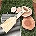 T-REX GRILL Wooden BBQ Grill Scraper 17 inches All-Natural Barbecue Grill Brush Bristle-Free Pine Wood Round Hand Grips