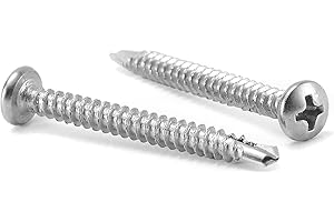 #10 x 1-1/2" Sheet Metal Screws 100Pcs 410 Stainless Steel Pan Head Fast Self Tapping Screws by SG TZH