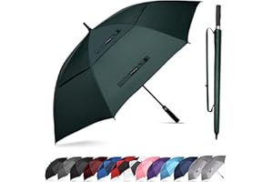 Trenovo Extra Large/Standard Golf Umbrella, Auto Open Ventilated Double Canopy, Windproof Waterproof Stick Umbrella for Adults, Kids, Business, Home & Outdoor Enthusiasts