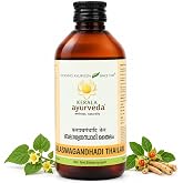 Kerala Ayurveda Balaswagandhadi Thailam Ayurvedic Body Oil, 6.76 fl oz | Relaxes Body &amp; Calms Mind, Balances Vata &amp; Pitta, Supports Muscle Strength &amp; Energy, Contains No Mineral Oil or Parabens