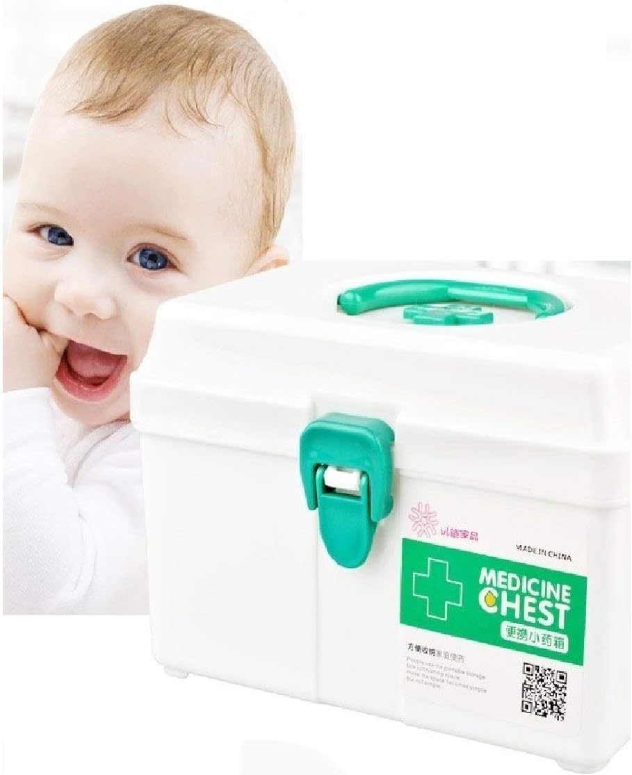 Twiclo Portable Emergency Medicine First Aid Box Kit Box Storage Organizer (Multicolor, 14 x 9 x 13 cm)