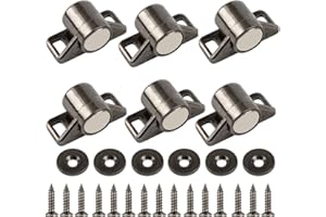 Huyfoig 6PCS Retro Magnetic Cabinet Door Catch, Zinc Alloy Magnet Cabinet Latch Door Magnetic Catches for Kitchen Cupboard Cl