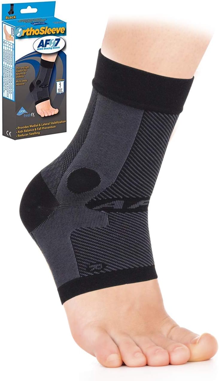 Orthosleeve® AF7 Ankle Bracing Sleeve, Black, X-Large right