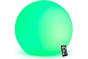 Mr.Go 20-inch Rechargeable LED Ball Light, Waterproof Outdoor Globe Lights w/Remote, 16 RGB Color Changing Glowing Orb, 4400mAh Dimmable Globe Floor Lamp for Home Garden Patio Lawn Pool Party Decor