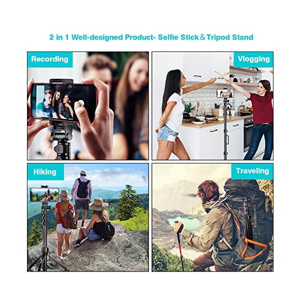 UBeesize 67'' Phone Tripod Stand & Selfie Stick Tripod, All in One