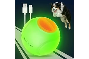 Xeuch LED Dog Ball Rechargeable, Light Up Dog Ball Toys, Bounce-Activated Durable Fetch Ball, Natural Rubber, Unique Scent, 2.5 inches, for Small & Medium Dogs (Orange)