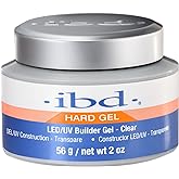 IBD Hard Gel LED/UV Builder Gel &ndash; Clear, Nail Extension &amp; Overlay Gels, Strong Acrylic Finish, Professional Quality, 2 oz, 1 Pack