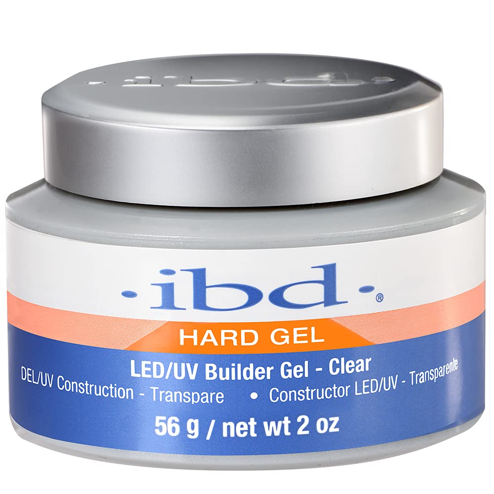 Photo 1 of ibd Hard Gel, LED/UV Builder Gel - Clear, Strong Acrylic Finish, Perfect for Nail Extensions, Sculpting & Overlays, Professional Quality, 2 oz, 1-pack