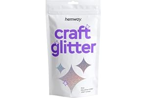 Hemway Craft Glitter 100g / 3.5oz Glitter Flakes for Arts Crafts Tumblers Resin Epoxy Scrapbook Glass Schools Paper Halloween Decorations - Microfine (1/256" 0.004" 0.1mm) - Silver Holographic