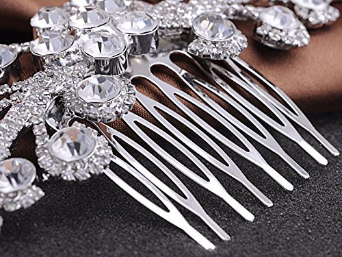 Alilang Elegant Daisy Flower Burst Clear Bridal Crystal Rhinestone Head Piece Hair Comb