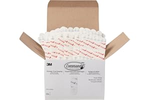 Command Poster Strips, Damage Free Hanging Poster Hangers, No Tools Wall Hanging Strips for Posters, 256 White Command Adhesive Strips