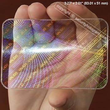Amazon.com : 5 ID Cards Security Hologram Overlay Stickers with Micro ...
