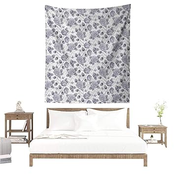 Amazon Com Agoza Grey Tapestry For Living Room Floral Patterns