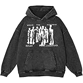 Fullneat Men’s Graphic Hoodie Sweatshirt Unisex Oversized Long Sleeve Pullover with Front Pouch Pocket